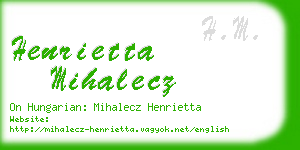 henrietta mihalecz business card